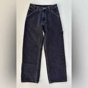 Brandy Melville J. Galt Women's Faded Black Straight Leg Carpenter Jeans SMALL